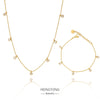 Jewelry Zircon Pendant Necklace And Bracelet Geometric Design Electroplated