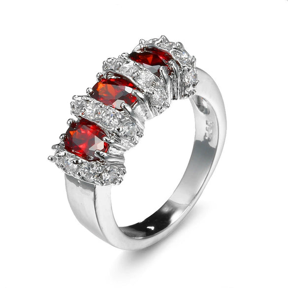 Jewelry Zircon Ring Copper Geometric Electroplating Women's