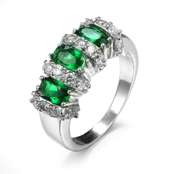 Jewelry Zircon Ring Copper Geometric Electroplating Women's