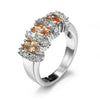 Jewelry Zircon Ring Copper Geometric Electroplating Women's