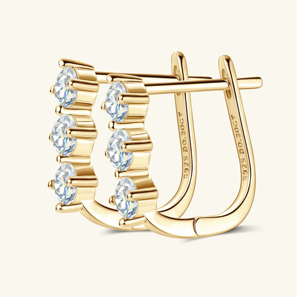 Joker Style Geometric Moissanite S225 Silver Earrings Jewelry