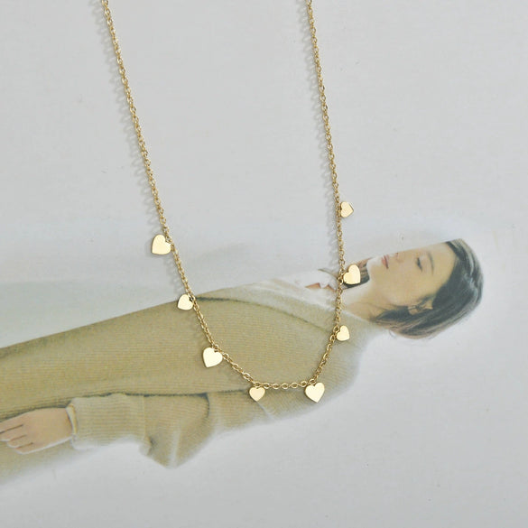14K Gold Electroplated Stainless Steel Fivepointed Star Cross Love Clavicle Chain With Ochain