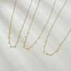 14K Gold Electroplated Stainless Steel Fivepointed Star Cross Love Clavicle Chain With Ochain