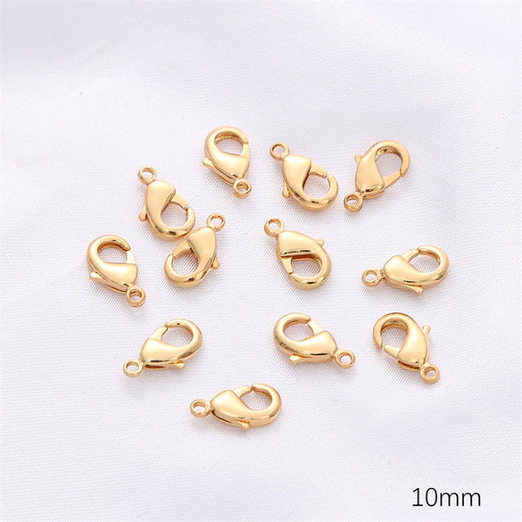 14K Gold Jewelry Accessories With Geometric Style Electroplated Beaded Extended Chain And Lobster Clasp For Diy Bracelet And Necklace