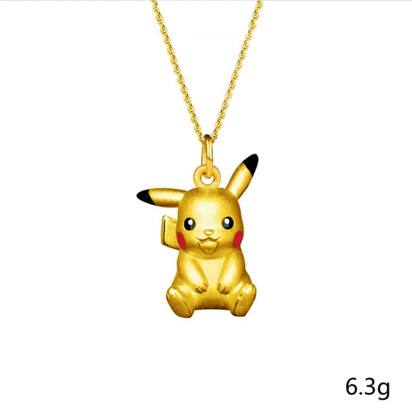 18K Gold Plated Cartoon Character Pendant Necklace For Women Alloy Clavicle Chain Fashion Jewelry