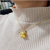 18K Gold Plated Cartoon Character Pendant Necklace For Women Alloy Clavicle Chain Fashion Jewelry