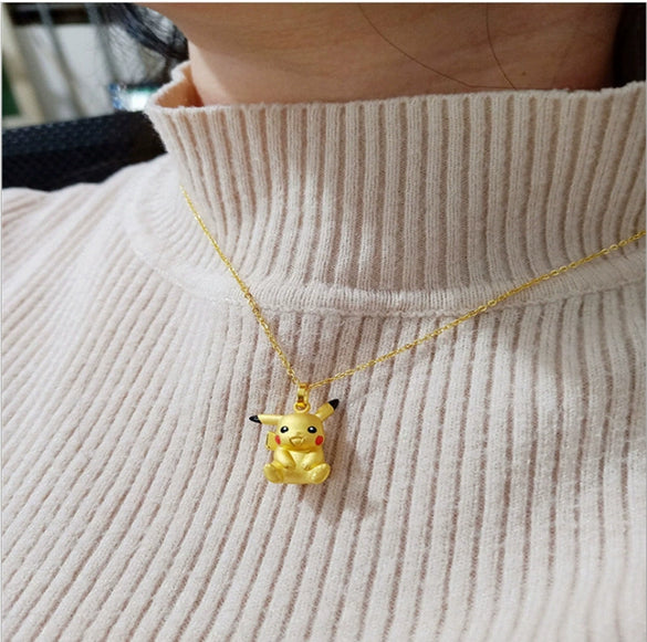 18K Gold Plated Cartoon Character Pendant Necklace For Women Alloy Clavicle Chain Fashion Jewelry