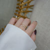 14K Gold Plated Cross Drilled Zirconium Fine Finger Ring Opening Ring For Women With Geometric Pattern Electroplating Treatment Metal Material
