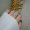 14K Gold Plated Cross Drilled Zirconium Fine Finger Ring Opening Ring For Women With Geometric Pattern Electroplating Treatment Metal Material