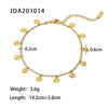 18K Gold Plated 316L Stainless Steel Beaded Petal Disc Pendant Anklet Accessories For Women