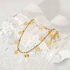 18K Gold Plated 316L Stainless Steel Beaded Petal Disc Pendant Anklet Accessories For Women