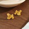 18K Gold Plated Stainless Steel Irregular Flower Geometric Earrings For Women With Non Fading Electroplated Finish