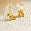 18K Gold Plated Stainless Steel Irregular Flower Geometric Earrings For Women With Non Fading Electroplated Finish