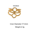 18K Gold Plated Stainless Steel Open Ring For Women With Adjustable Geometric Design And Modern Minimalist Style
