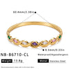 18K Vacuum Plated Oval Stainless Steel Bracelet With Zircon Inlay Minimalist Versatile Jewelry Wholesale