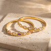 18K Vacuum Plated Oval Stainless Steel Bracelet With Zircon Inlay Minimalist Versatile Jewelry Wholesale