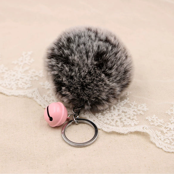 Key Chain Fur Ball Rex Rabbit Fur Kitty Animated Protagonist Metal Electroplated Car Hanging Ornament