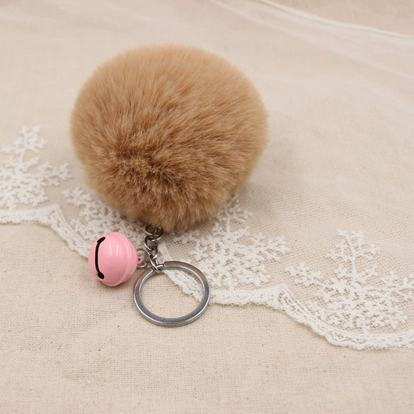 Key Chain Fur Ball Rex Rabbit Fur Kitty Animated Protagonist Metal Electroplated Car Hanging Ornament