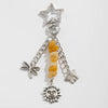 Key Chain Pendant Alloy Gravel Glass Beads Geometric Star Moon Electroplating Pastoral Style