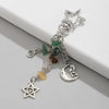 Key Chain Pendant Alloy Gravel Glass Beads Geometric Star Moon Electroplating Pastoral Style