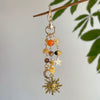 Key Chain Pendant Alloy Gravel Glass Beads Geometric Star Moon Electroplating Pastoral Style