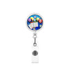 Key Chain Plastic Abs Modern Art Billiard Patch Retractable Rotating Id Back Clip Glue Puller