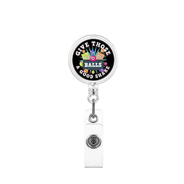 Key Chain Plastic Abs Modern Art Billiard Patch Retractable Rotating Id Back Clip Glue Puller