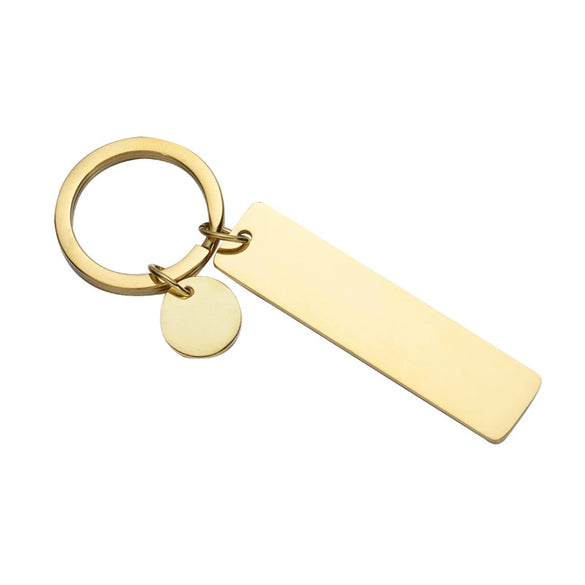 Key Chain Stainless Steel Long Round Fashion Geometric Electroplated Pendant Accessories