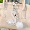 Key Pendant Jewelry Acrylic Titanium Steel Crystal Little Swan Hair Ball Pattern Semimanual Cute Animal Style