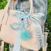 Key Pendant Jewelry Acrylic Titanium Steel Crystal Little Swan Hair Ball Pattern Semimanual Cute Animal Style
