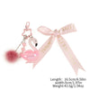 Key Pendant Jewelry Acrylic Titanium Steel Crystal Little Swan Hair Ball Pattern Semimanual Cute Animal Style