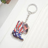 Key Pendant Western Cowboy Leather Shoes Pattern Wood Printing Decoration