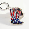 Key Pendant Western Cowboy Leather Shoes Pattern Wood Printing Decoration