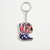 Key Pendant Western Cowboy Leather Shoes Pattern Wood Printing Decoration