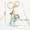 Key Ring Pendant With Dried Flower Letter Pattern Fashion Style Dripping Glue Process