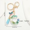 Key Ring Pendant With Dried Flower Letter Pattern Fashion Style Dripping Glue Process