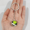Keychain Metal Glass Solar System Galaxy Nebula Double Sided Ball Pendant Electroplating Stars Sun Moon Clouds Universe Design