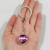 Keychain Metal Glass Solar System Galaxy Nebula Double Sided Ball Pendant Electroplating Stars Sun Moon Clouds Universe Design