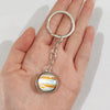 Keychain Metal Glass Solar System Galaxy Nebula Double Sided Ball Pendant Electroplating Stars Sun Moon Clouds Universe Design