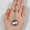 Keychain Metal Glass Solar System Galaxy Nebula Double Sided Ball Pendant Electroplating Stars Sun Moon Clouds Universe Design