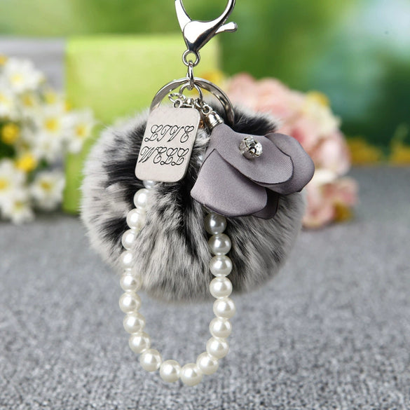 Keychain Metal Plush Fur Ball Women's Creative Bag Pendant