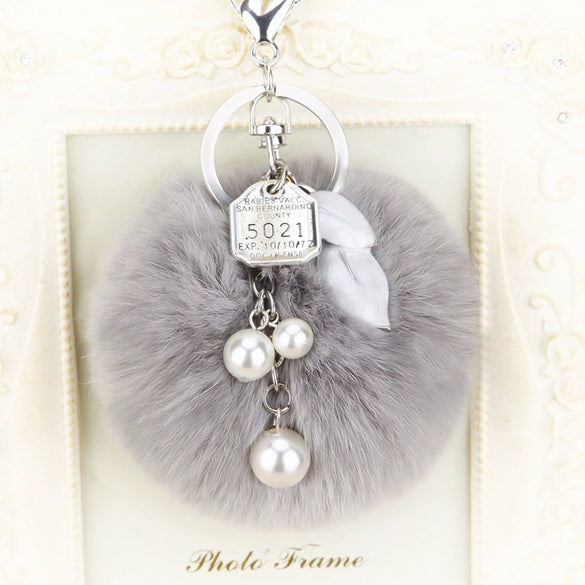 Keychain Metal Plush Fur Ball Women's Creative Bag Pendant
