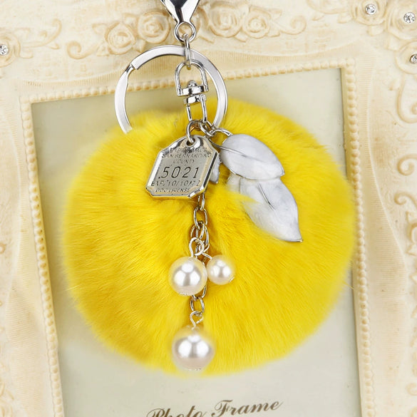 Keychain Metal Plush Fur Ball Women's Creative Bag Pendant