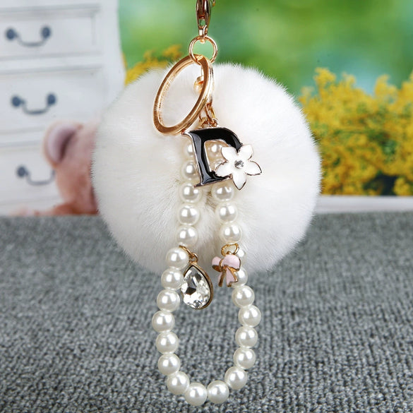 Keychain Metal Plush Fur Ball Women's Creative Bag Pendant