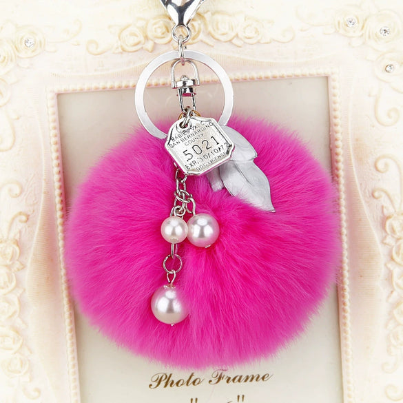 Keychain Metal Plush Fur Ball Women's Creative Bag Pendant