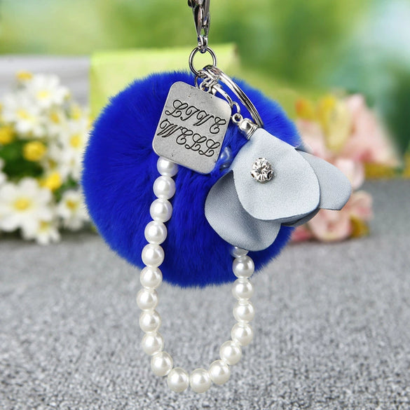 Keychain Metal Plush Fur Ball Women's Creative Bag Pendant