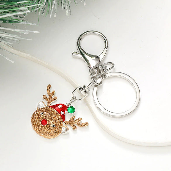 Keychain Pendant Zinc Alloy Christmas Tree Electroplated With Christmas Style