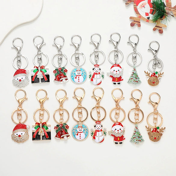 Keychain Pendant Zinc Alloy Christmas Tree Electroplated With Christmas Style