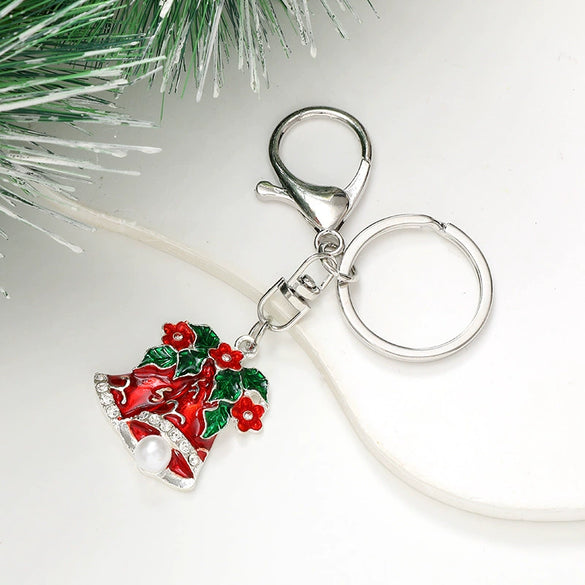 Keychain Pendant Zinc Alloy Christmas Tree Electroplated With Christmas Style