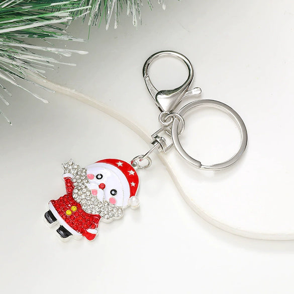 Keychain Pendant Zinc Alloy Christmas Tree Electroplated With Christmas Style